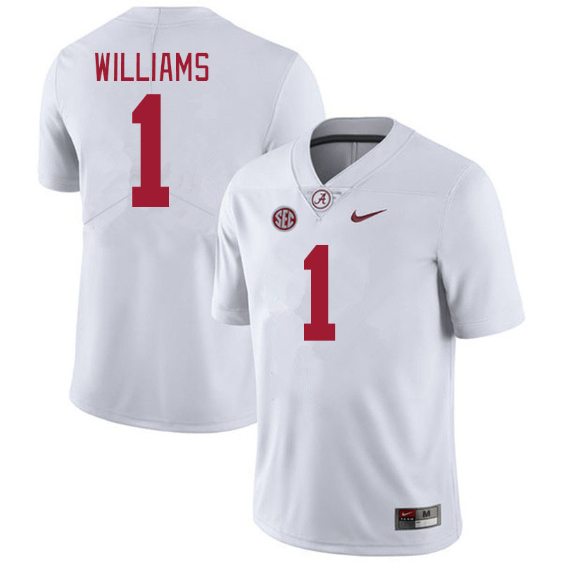 #1 Jameson Williams Alabama Crimson Tide Jerseys Football Stitched-White